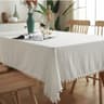 Farmhouse Cotton Tablecloth With Pompom Tassels Square Washable Cover For Kitchen  Dinning 10