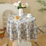 Solid Embroidered Round Tablecloth With Fringe Tassels DustProof Fabric Table Cover For Kitchen  Di 15