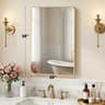JHK Rounded Rectangle Metal Framed Wall Mirror With Tempered Glass 12