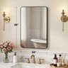 JHK Rounded Rectangle Metal Framed Wall Mirror With Tempered Glass 10