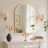 JHK Arched Gold Large Size Bathroom Vanity  Entryway Decorative Wall Mirror 10