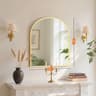 JHK Arched Gold Large Size Bathroom Vanity  Entryway Decorative Wall Mirror 8