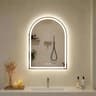 Arched LED Backlit Vanity Wall Mirror With 3Color Touch Memory  Tempered Glass 6