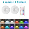 RGB LED Rechargeable Puck Lights With Remote Control For Display  Cabinet 7