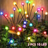 12 Pack Solar Firefly Lawn Lights 6810 LED Warm White  RGB Color Changing Garden Stakes 9