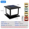 Outdoor LED Solar Column Pillar Light Waterproof IP65 Post Cap Lamp With Remote Control For Garden  6