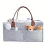 Large Felt Nursery Storage Caddy  Infant Diaper Organizer Basket With Handles 7