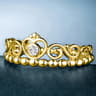 Huitan Crown Design Eternity Engagement Ring  Gold  Silver Color Wedding Band 6