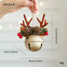 Christmas Bell Antlers Bow  Pinecone Mixed Pendant  Festive Tree Window Showcase  Car Hanging Decor 6