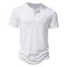 Mens Premium Henley Collar Short Sleeve TShirt  HighQuality Casual Solid Color Summer Polo Shirt 6