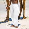 Mens Summer Cotton Linen Joggers  Breathable Casual Gym Training Trousers  Streetwear Sweatpants 19
