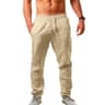 Mens Summer Cotton Linen Joggers  Breathable Casual Gym Training Trousers  Streetwear Sweatpants 20