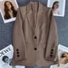 Elegant Office Lady SingleButton Suit Blazer  Tailored Long Sleeve Outerwear Coat Jacket For Women 10