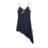Satin Sexy Lace Spliced Short Sling Dress  Sleeveless Backless Asymmetric Party Mini Dress For Wome 15