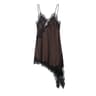 Satin Sexy Lace Spliced Short Sling Dress  Sleeveless Backless Asymmetric Party Mini Dress For Wome 13