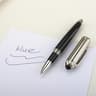Luxury Business Deep Blue Oversized Metal Rollerball  Ballpoint Pen  Silver Clip  Smooth Blue Ink 18