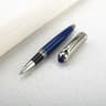 Luxury Business Deep Blue Oversized Metal Rollerball  Ballpoint Pen  Silver Clip  Smooth Blue Ink 9