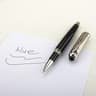 Luxury Business Deep Blue Oversized Metal Rollerball  Ballpoint Pen  Silver Clip  Smooth Blue Ink 19