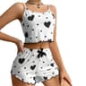 Womens 2Piece Heart Print Pajama Set  Summer Camisole Sling Vest  Shorts Sleepwear Set 6