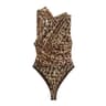 Womens Leopard Print Mesh Bodysuit  Sexy Tulle Sleeveless OffShoulder Body Top 6