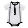 Newborn Baby Boy Gentleman Romper  100 Cotton ShortSleeve Tie  Suspenders Print Onesie Jumpsuit 012 6