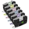 6Pack 12mm Pastel Laminated Label Tape Set For Brother Ptouch 7