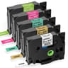 5Pack 12mm TZe Compatible Laminated Label Tape Set For Brother Ptouch 6