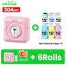 PeriPage A6 304DPI HD Mini Photo Printer Portable Bluetooth Wireless Sticker Label Maker 12