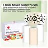 3 Rolls White Thermal Adhesive Sticker Paper Tape For Phomemo M02 M02Pro  M02S Mini Printers 10