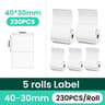 Official Phomemo M110 M220 M108 M200 M221 Thermal Label Paper Rolls White 40x30mm Sticker Set 12