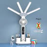 Multifunction 4Headed Folding LED Desk Lamp With Cooling Fan  Digital Clock Display 9
