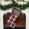 Plaid Christmas Stocking Gift Bag Ornament Decorative Tree Hanging Pouch 2