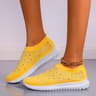 Women Breathable Mesh Crystal Flats Plus Size Soft Sole Sports Shoes 13