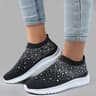 Women Breathable Mesh Crystal Flats Plus Size Soft Sole Sports Shoes 6