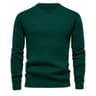Mens Casual Crew Neck Sweatshirt Solid Color Long Sleeve Top 8