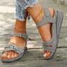 Women Soft Slip On Open Toe Sandal Lightweight Walking Footwear 9