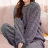 Womens Winter Pajama Set Long Sleeve Top And Elastic Waist Pants 11