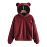 Womens Plush Rabbit Ear Hoodie With Long Sleeves 5