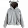 Womens Plush Rabbit Ear Hoodie With Long Sleeves 7