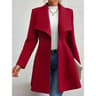 Womens Winter Lapel Coat Long Sleeve Solid Color Button Up Outerwear 5