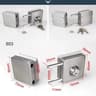 Stainless Steel Glass Door Lock DoubleSided For Sliding Or Hinged Glass 7