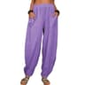Womens Cotton Linen Wide Leg Harem Pants 9