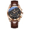 Elegant Mens Waterproof Quartz Watch With Leather Strap 8