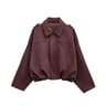 Womens Suede Bomber Jacket In Brown And Green 9