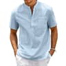 Mens Casual Linen Short Sleeve Shirt 8