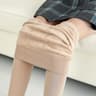 Thick Fleece Lined Leggings For Women With Foot Stepping Design 8