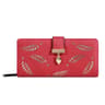 Womens Long PU Leather Wallet With Gold Leaf Detail And Coin Pocket 12