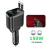 Car Charger With Retractable Cable And Fast Charging Power Display 13