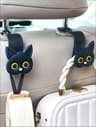 Adorable 3D Cartoon Cat Car Seat Headrest Hooks Two Pack 7