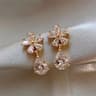 Light Luxury Flower Leaf Zircon And Pearl Stud Earrings 9